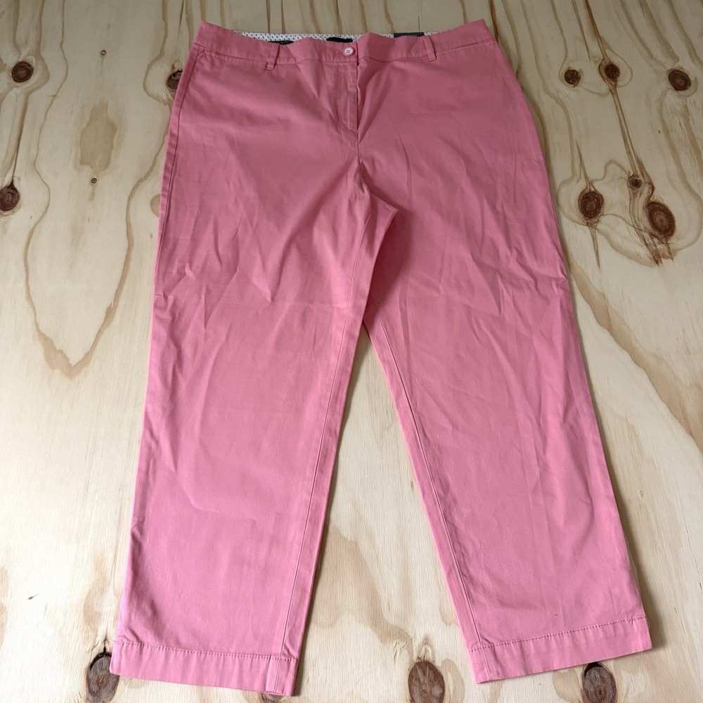 Talbots Pink Perfect Crop Pant Stretch Cotton Chinos Women's Size 16